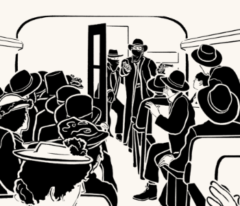 Outlaw robbing a train